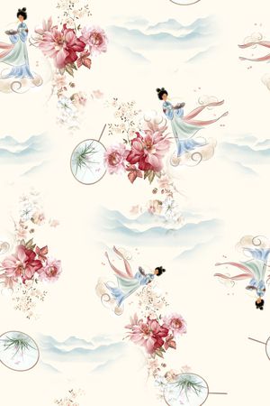 连衣裙印花花型图片