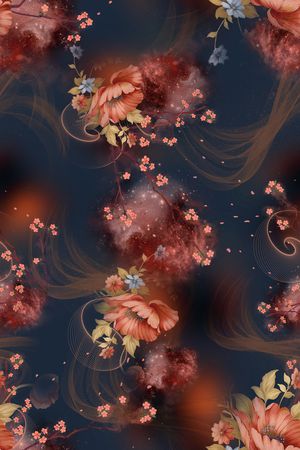 连衣裙印花花型图片