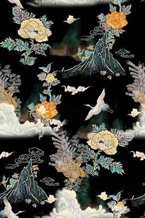 复古印花花型图片