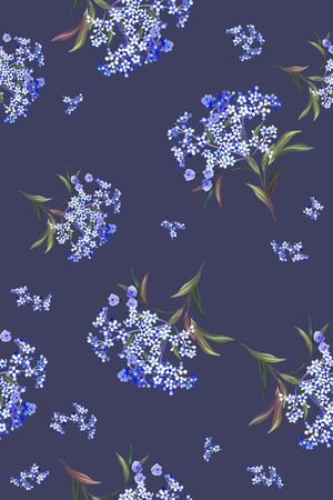 清爽底花卉印花花型图片