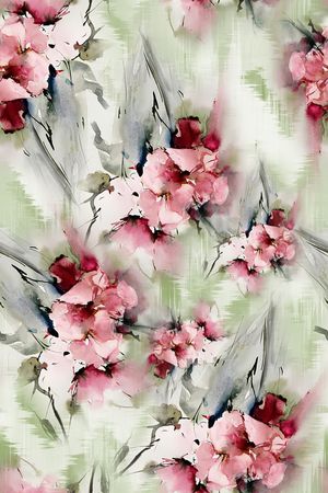 绿植树叶印花花型图片