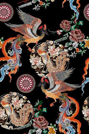 仙鹤印花花型图片