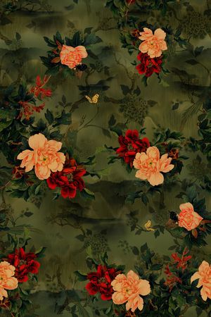 绿植树叶印花花型图片