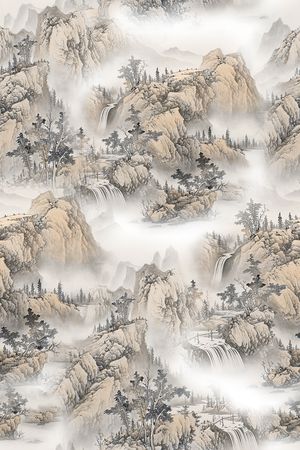 中国风印花花型图片