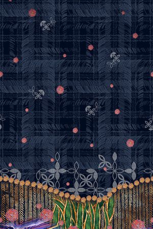 线条印花花型图片