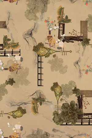 水彩印花花型图片