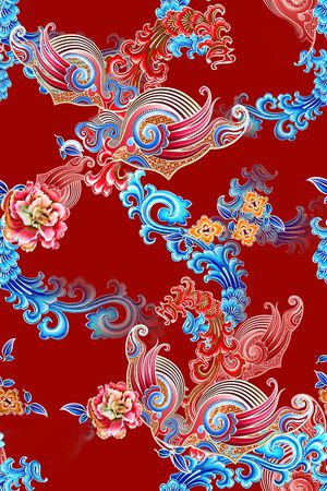 绘画印花花型图片
