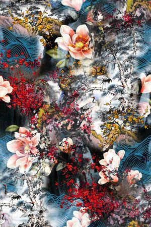 梅花印花花型图片