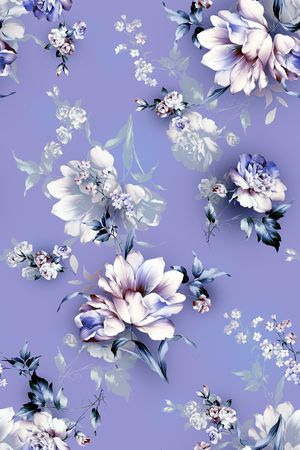 清爽底花卉印花花型图片