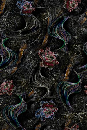 线条印花花型图片