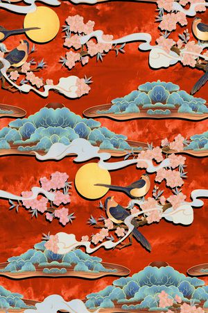香云纱印花花型图片