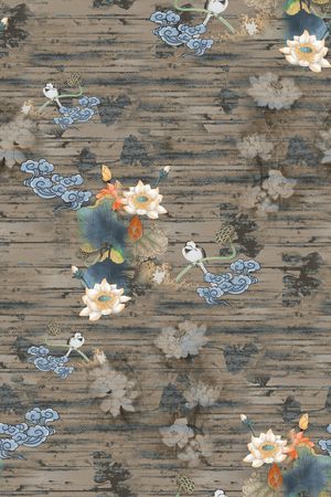 荷花印花花型图片