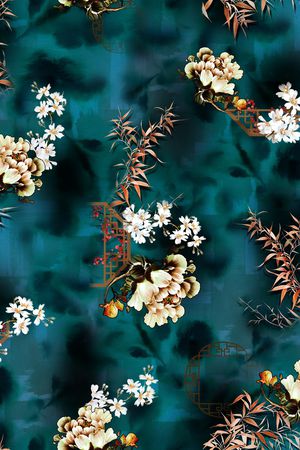 连衣裙印花花型图片