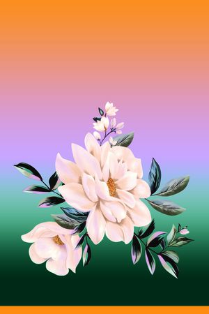 水彩印花花型图片
