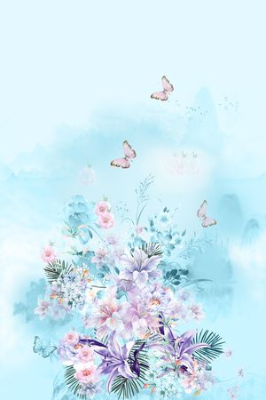 女装定位花印花花型图片