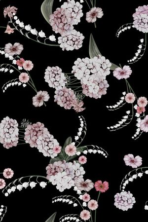 民族花卉印花花型图片