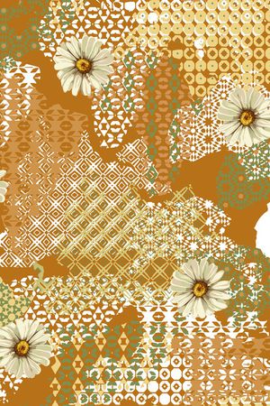 民族花卉印花花型图片