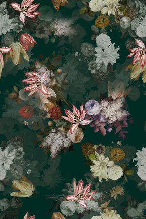 油画花型印花花型图片