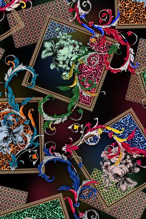 几何印花花型图片