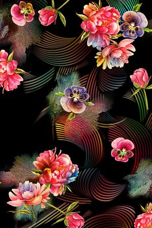 几何印花花型图片