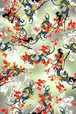 数码花型印花花型图片