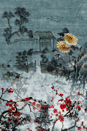 梅花印花花型图片