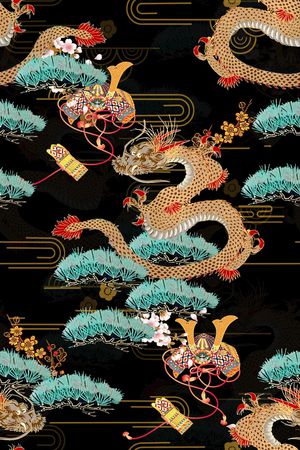龙印花花型图片