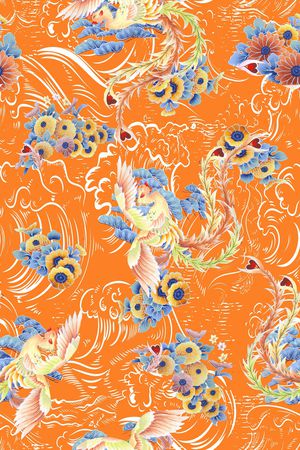 复古印花花型图片
