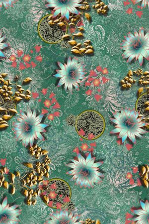 复古印花花型图片
