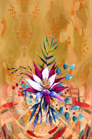 线条印花花型图片