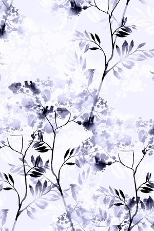 绿植树叶印花花型图片