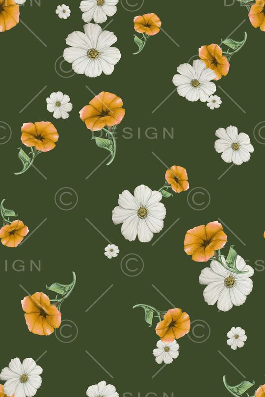绿植树叶印花花型图片