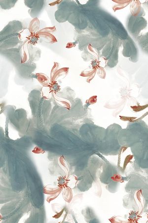 荷花印花花型图片