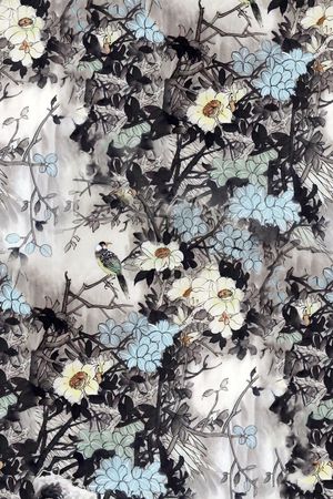 水墨风印花花型图片