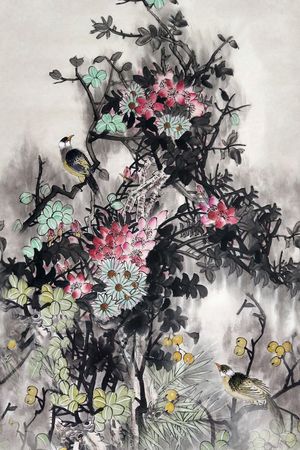 水墨风印花花型图片