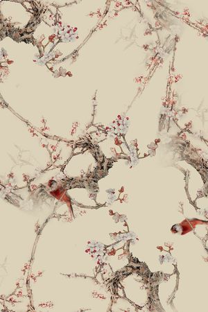 花鸟印花花型图片