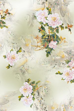 绿植树叶印花花型图片