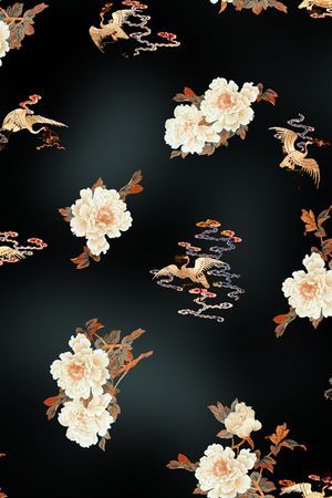 花鸟印花花型图片