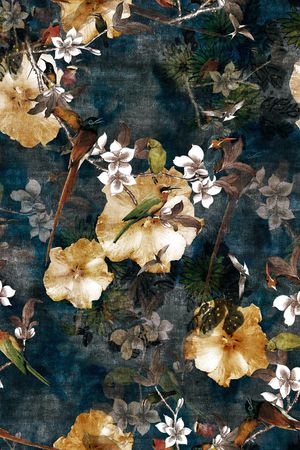 花鸟印花花型图片