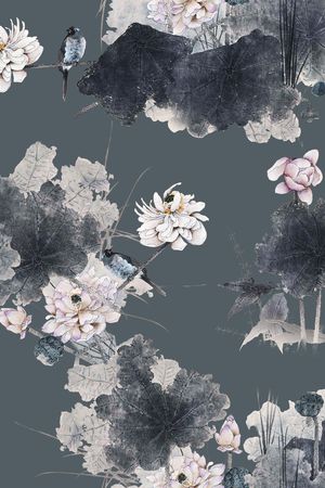 花鸟印花花型图片