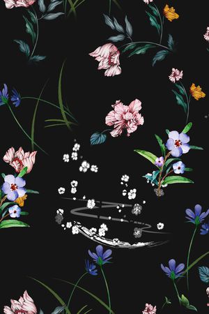 连衣裙印花花型图片