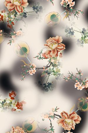 旗袍印花花型图片