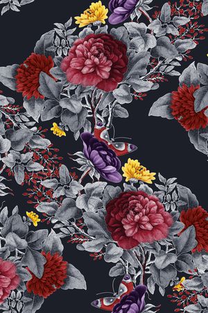 玫瑰花印花花型图片