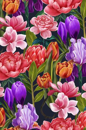 郁金香印花花型图片