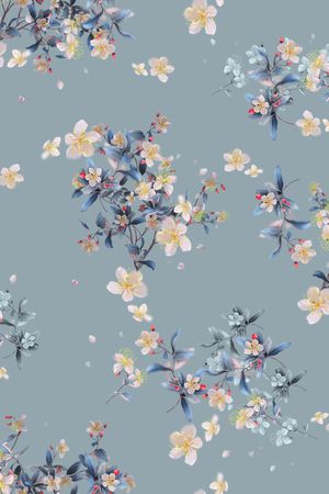 春夏花型印花花型图片