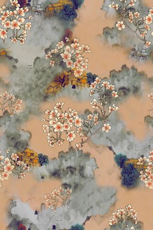 中国风印花花型图片