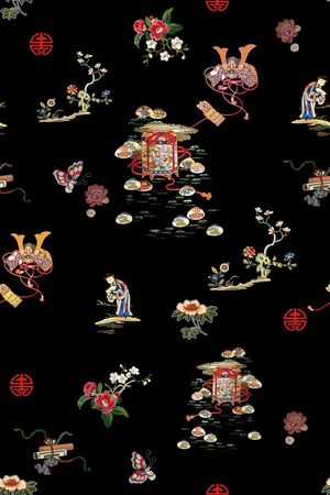 复古印花花型图片