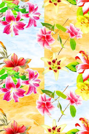 几何花卉印花花型图片