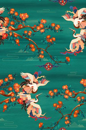中国风印花花型图片