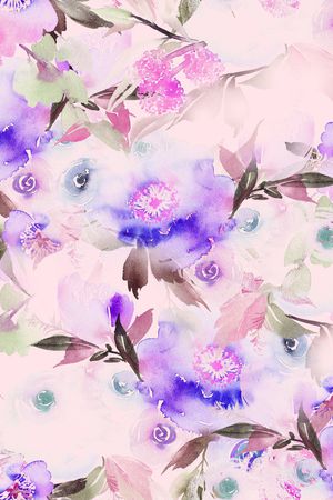 水彩印花花型图片